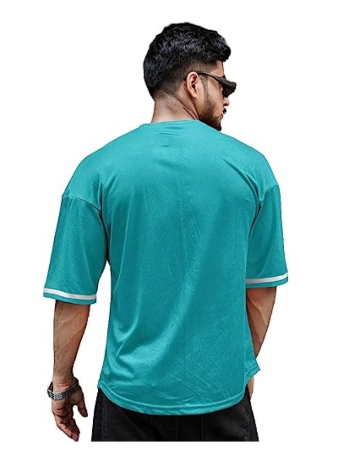 eyebogler Mens Cotton Blend Round Neck Half Sleeve Oversized Printed Tshirt || Loose fit Tshirt - Image 3